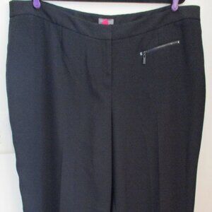 Vince Camuto Womens Plus Size Capri Pants Black, Wide Leg, Front Zipper Size 20W